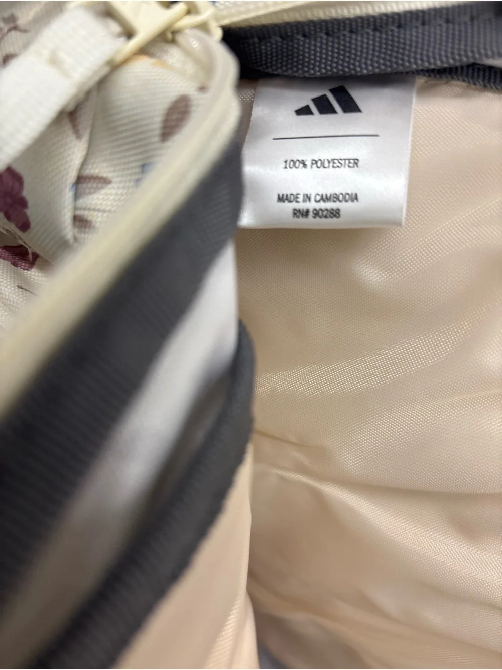 Adidas LINEAGE BACKPACK In Bloom Floral Warm Vanilla - Picture 11 of 14